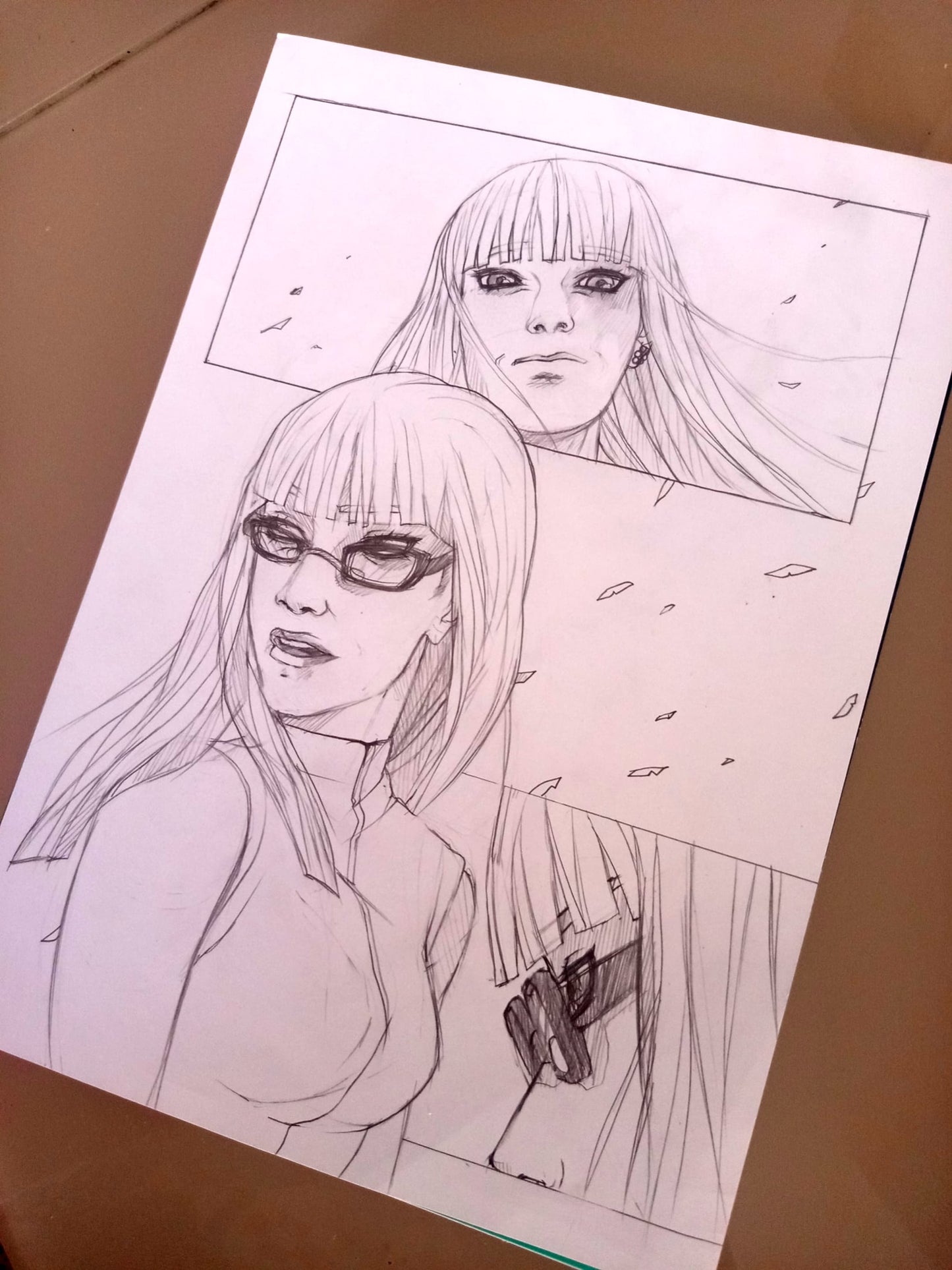 Sketch - An unusual girl with glasses
